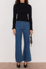 slim-fitting knit top in black with special pointelle detailing throughout