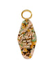 acrylic vintage inspired keychain with the message "girls! we get the job done"