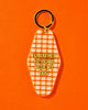 acrylic vintage inspired keychain with the message "i'd rather be home with my dog"