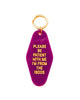 acrylic vintage inspired keychain with the message "please be patient with me i'm from the 1900s"