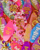 assortment of acrylic vintage-inspired keychains