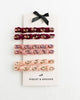 knotted velvet clips in blush
