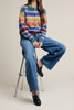 soft and comfortable knit cardigan in colorful rainbow stripes