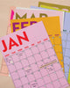 undated wall calendar, colorburst, monday start