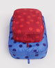 large nylon packing cube set in colorful polka dot prints