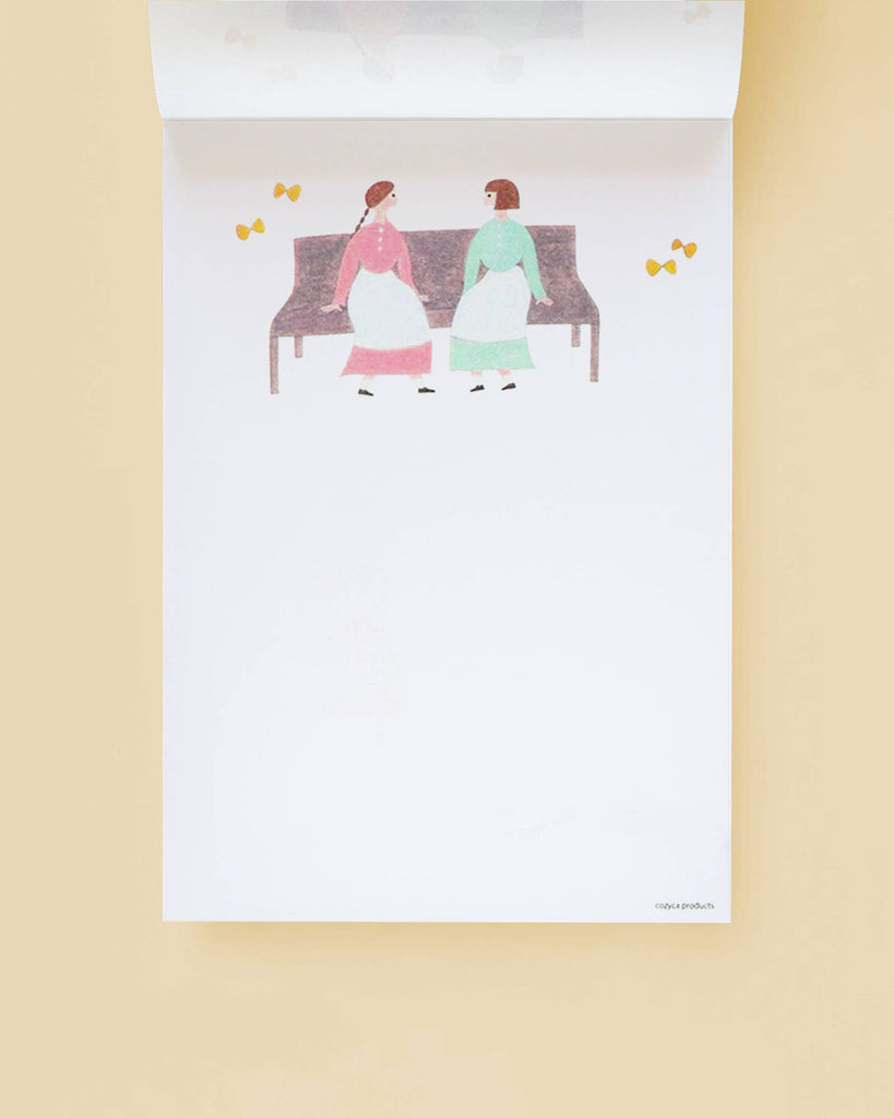 large writing pad, talking