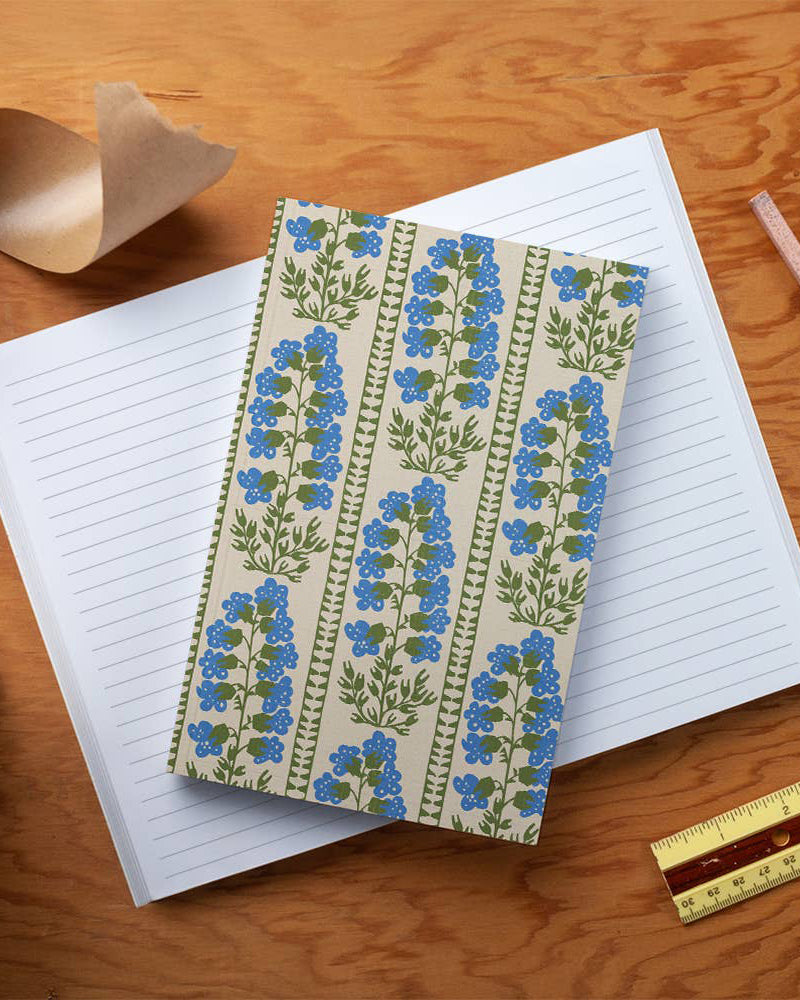 classic layflat notebook, delphinium