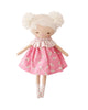 layla doll with a pink puppy printed dress 