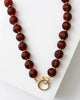 lucid glass bead necklace in amber