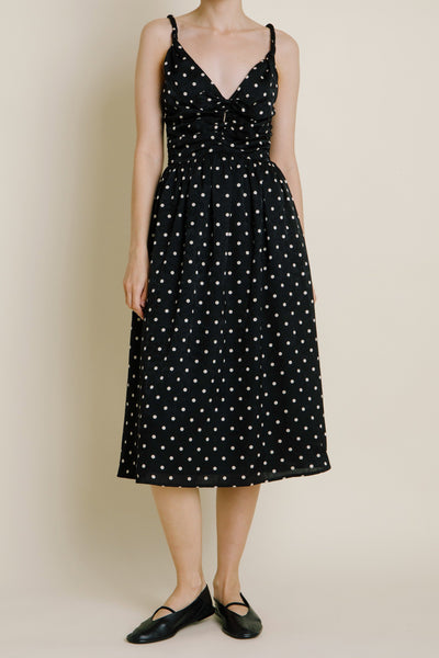 lucie midi dress Lucie Polka Dot Tie Midi Dress *XS-L* | Women's Clothing