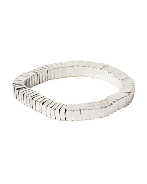 silver-toned lucille square bead bracelet