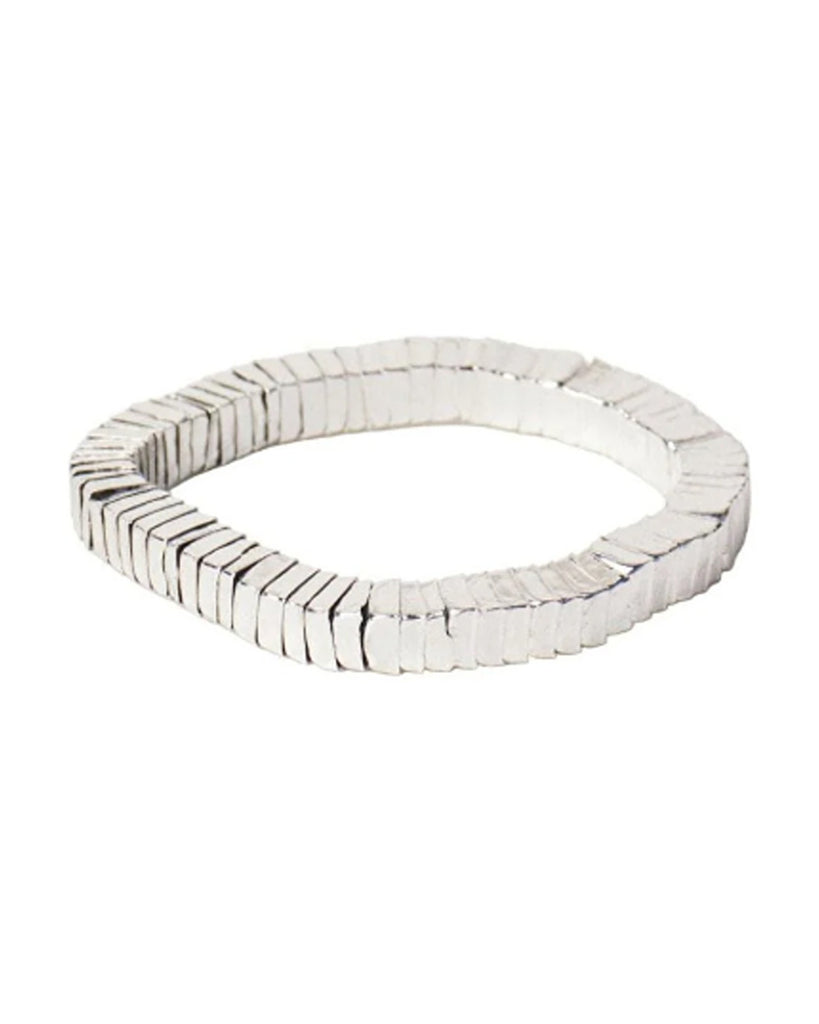 silver-toned lucille square bead bracelet