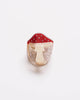 petite hair claw in the shape of a red mushroom 