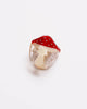 petite hair claw in the shape of a red mushroom 
