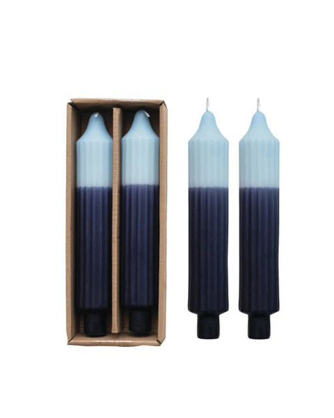 Maison Taper Candle Set  in blue