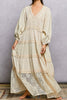 romantic-feeling maxi dress in cream with beautiful lace details throughout.