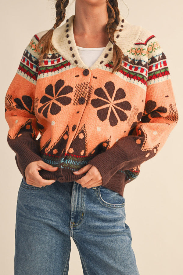 Martin Peach Flower Sweater *S-L*