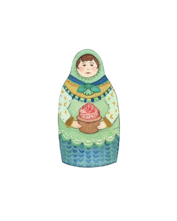 forest matron art print cupcake