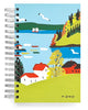 spiral-bound notebook featuring original artwork by canadian folk artist maud lewis