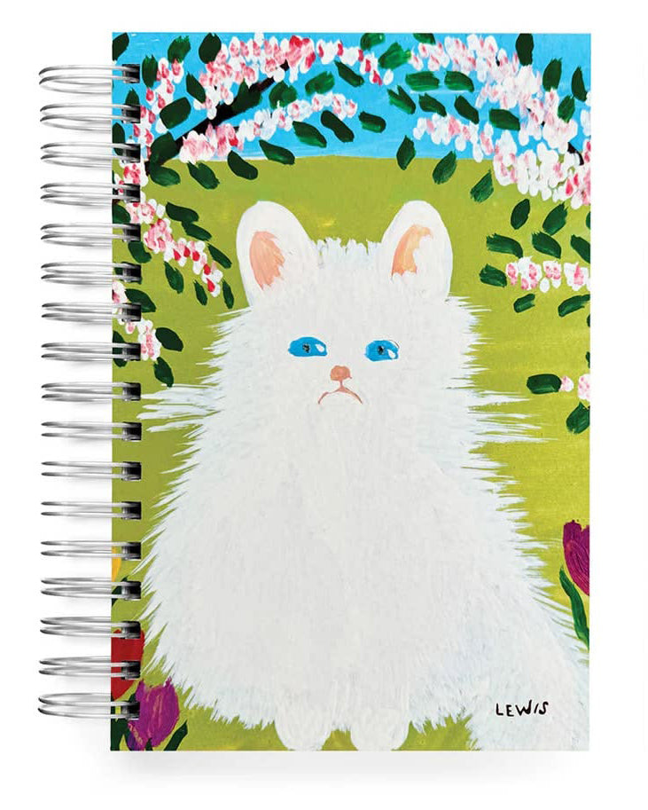 spiral-bound notebook featuring original artwork by canadian folk artist maud lewis