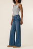 wide leg jeans with unique scoop pocket detailing
