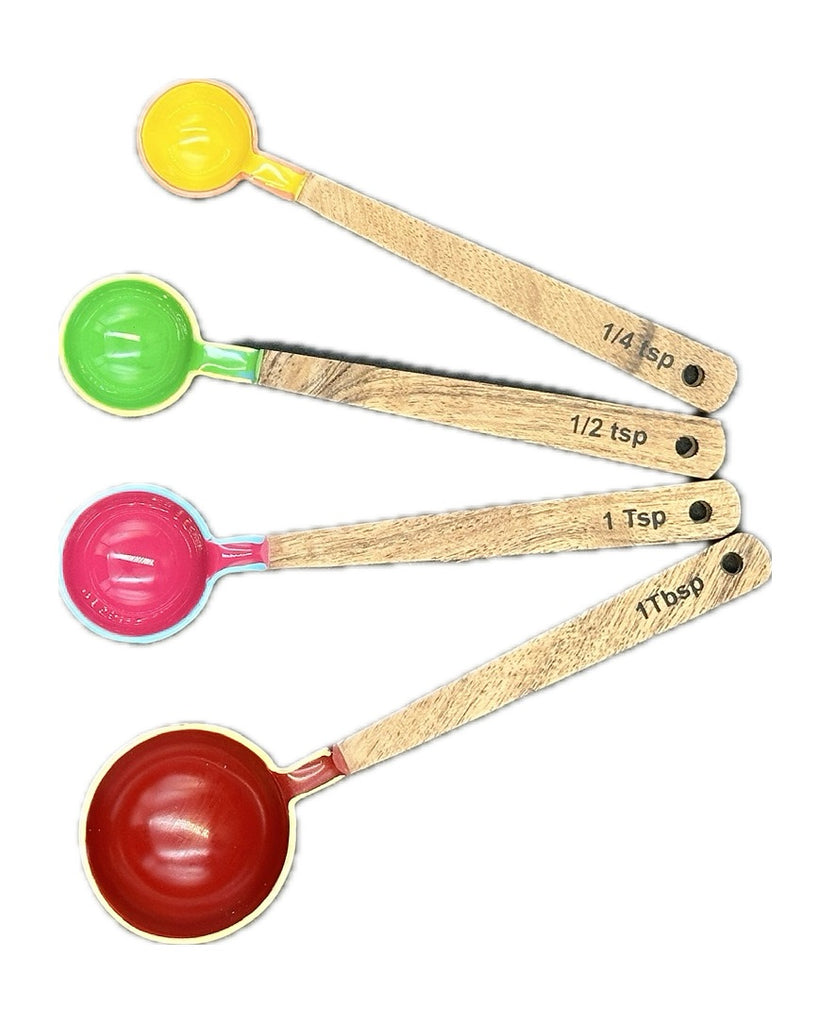 measuring spoon set with colorful enamel