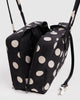 Black & Cream Polka Dot Medium Nylon Bowler Bag