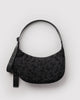 baggu medium nylon crescent bag in a charcoal grey ditsy floral pattern