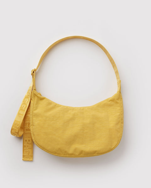 baggu medium nylon crescent bag in sunflower yellow