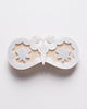 french barrette with a striking moth design in pearly white