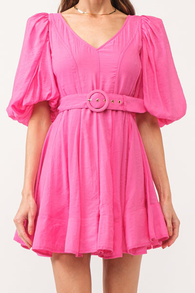 mila ruffle mini dress Mila Belted Pink Mini Dress *S-L* | Women's Clothing