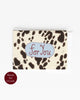 mini greeting cards set with a cow print and the message "for you" 