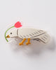 mini french barrette featuring a dove picking a flower