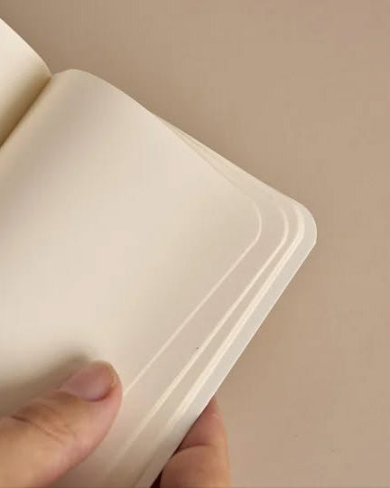 soft cover mini pocket notebook, blank interior pages