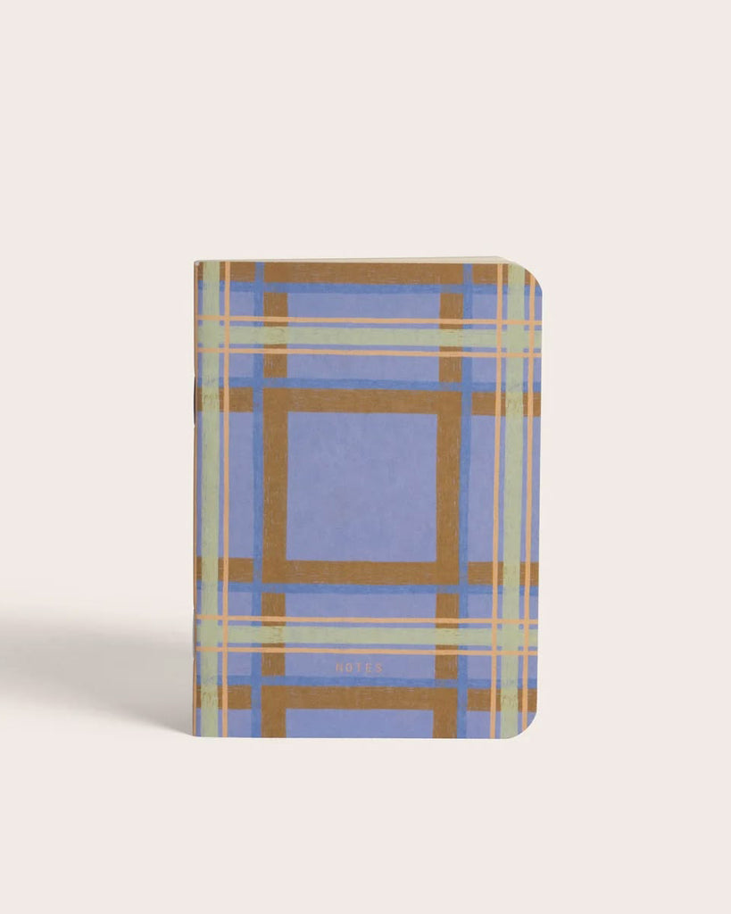 soft cover mini pocket notebook, plaid