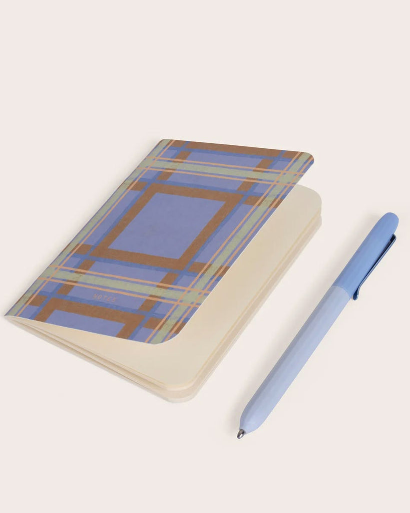 soft cover mini pocket notebook, plaid