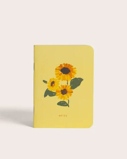 soft cover mini pocket notebook, sunflower