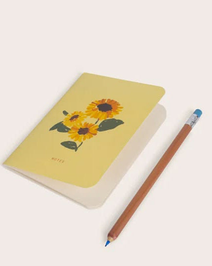 soft cover mini pocket notebook, sunflower