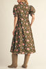 prairie-inspired floral midi dress