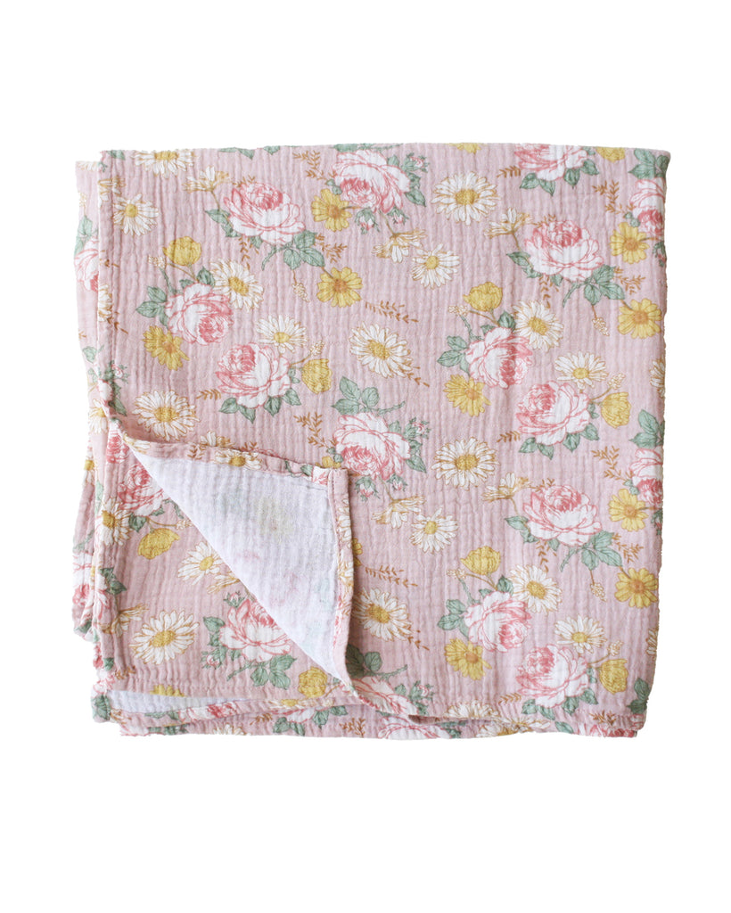 muslin swaddle blanket in english garden 