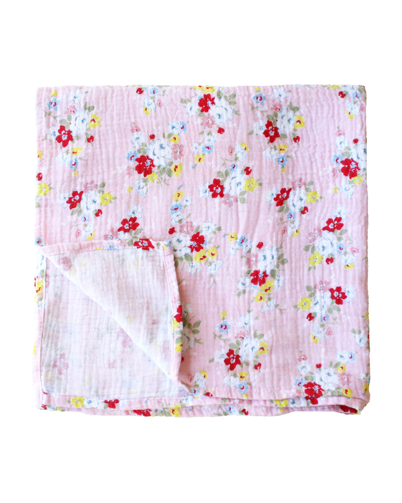 muslin swaddle blanket in vintage rose