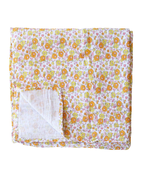 muslin swaddle blanket in sweet marigold