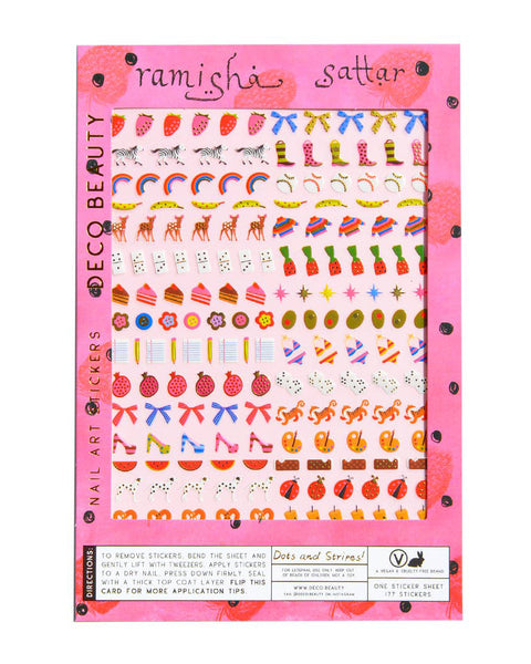 dots and stripes nail stickers