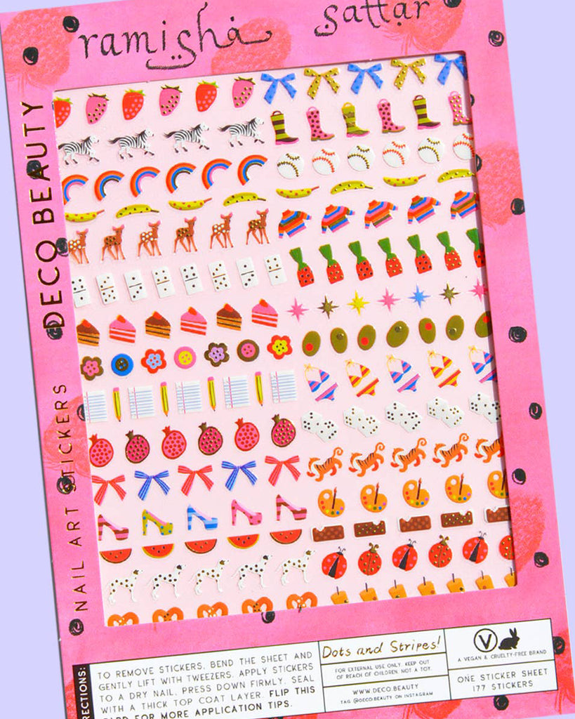 dots and stripes nail stickers