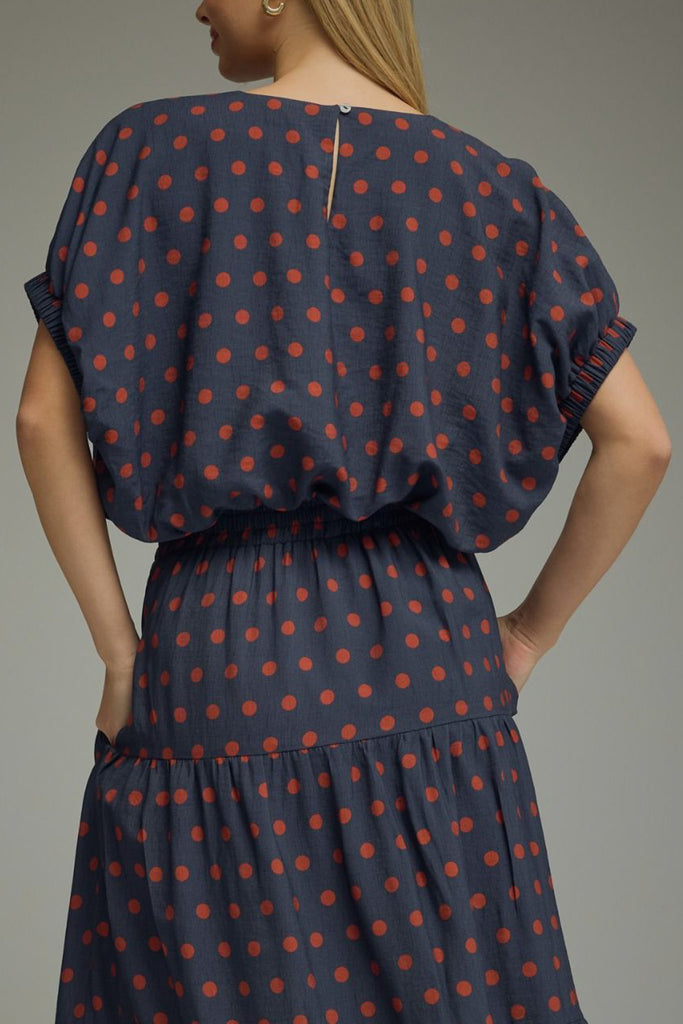 Navy Rust Minute Polka Dot Top