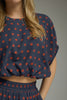 Navy Rust Minute Polka Dot Top