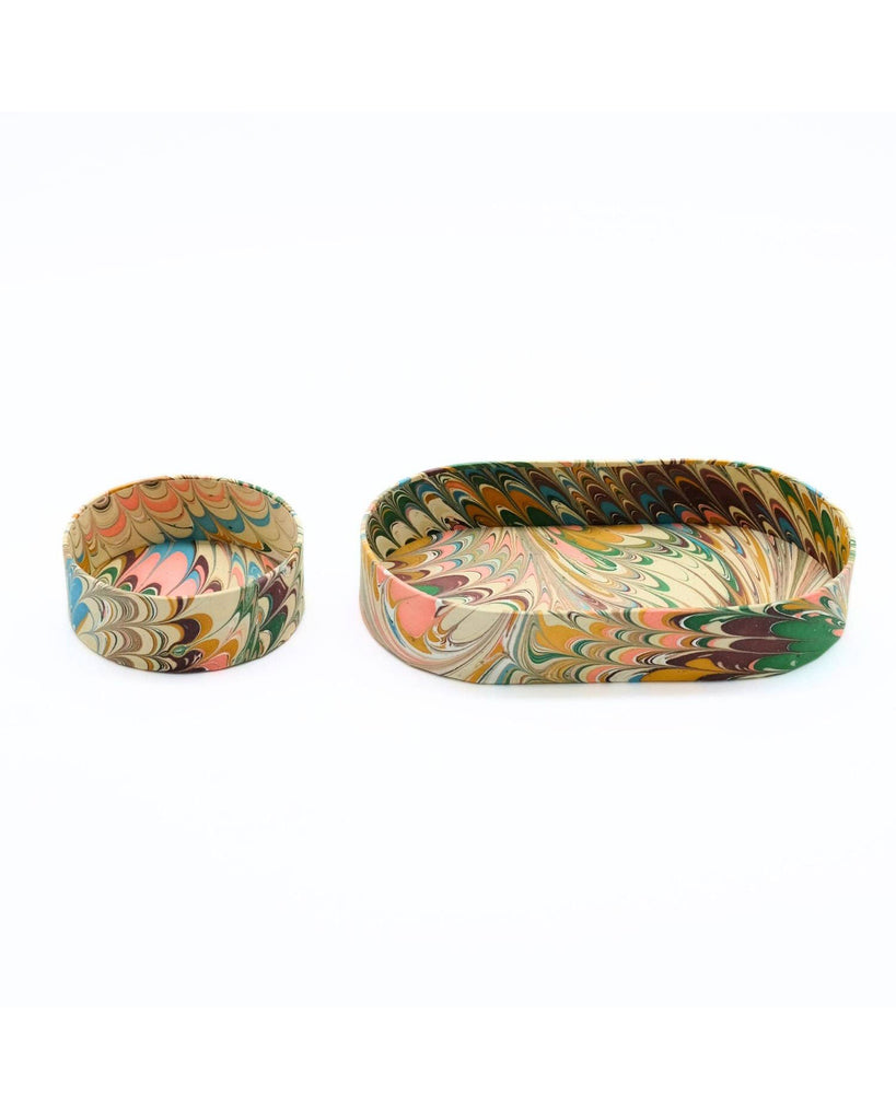 Hand-Marbled Nesting Desk Tray Set