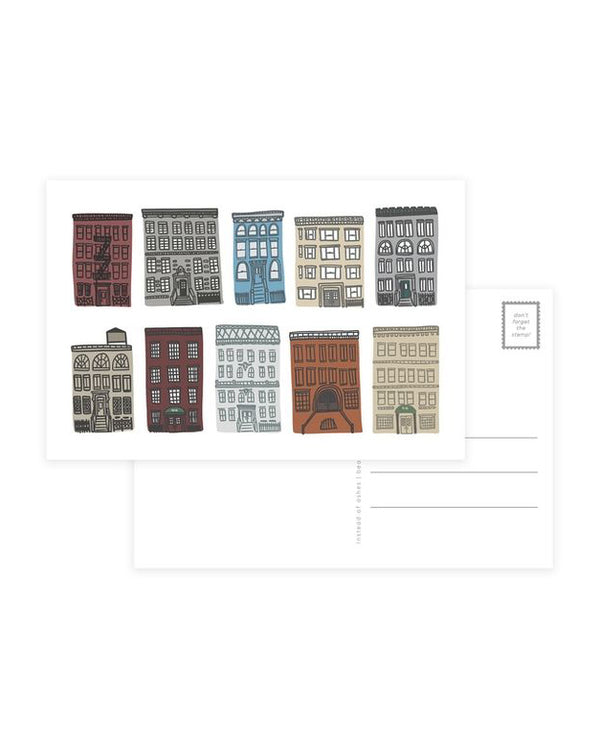 New York City Brownstones Postcards Set