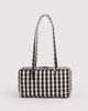 nylon bowler bag in black and cream gingham