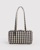 nylon bowler bag in black and cream gingham